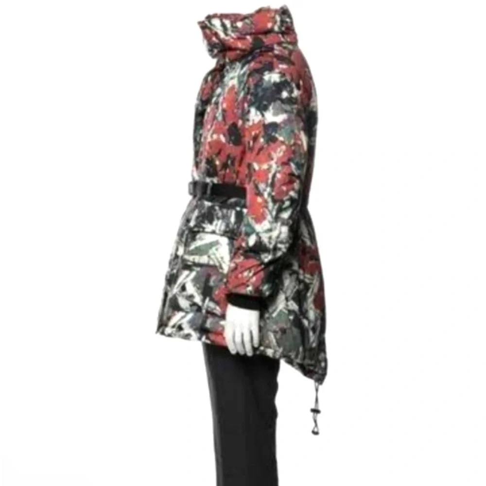 Hunter POPPY IRON/GREEN MARBLE Puffer Jacket Size XS